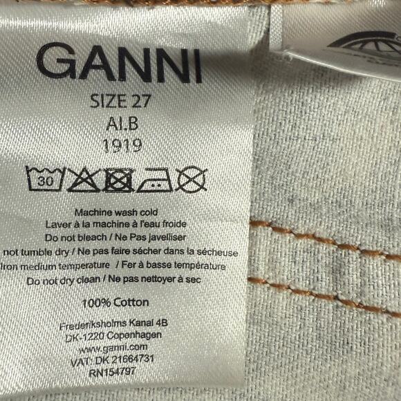 Ganni Animal-Print Wide Leg Jeans Women’s US 27 Baggy 100% Cotton - Picture 7 of 10